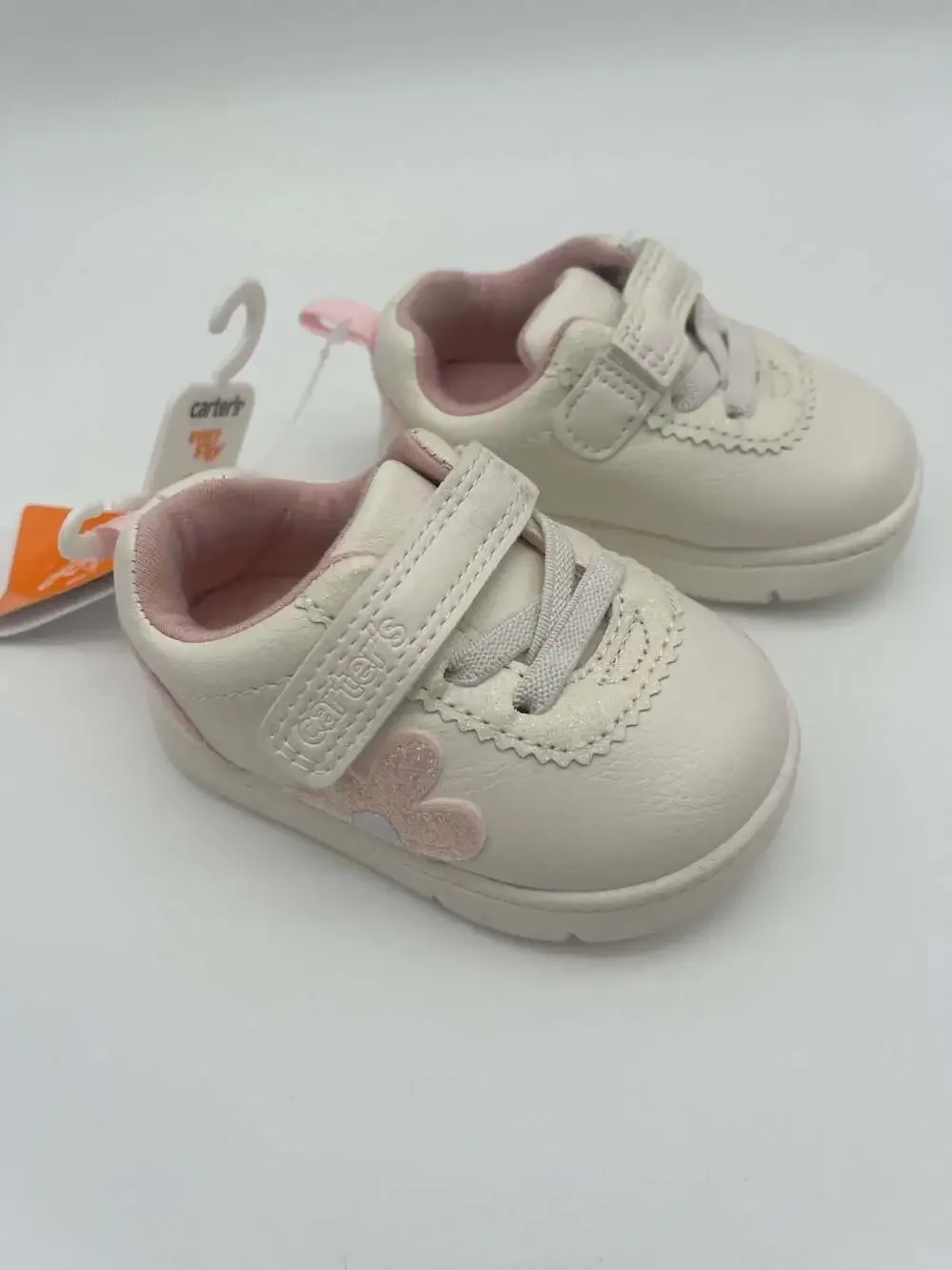 Carter's Every Step Morgan White pink Flower Baby Shoes Size 3 (6-9 Months) NEW